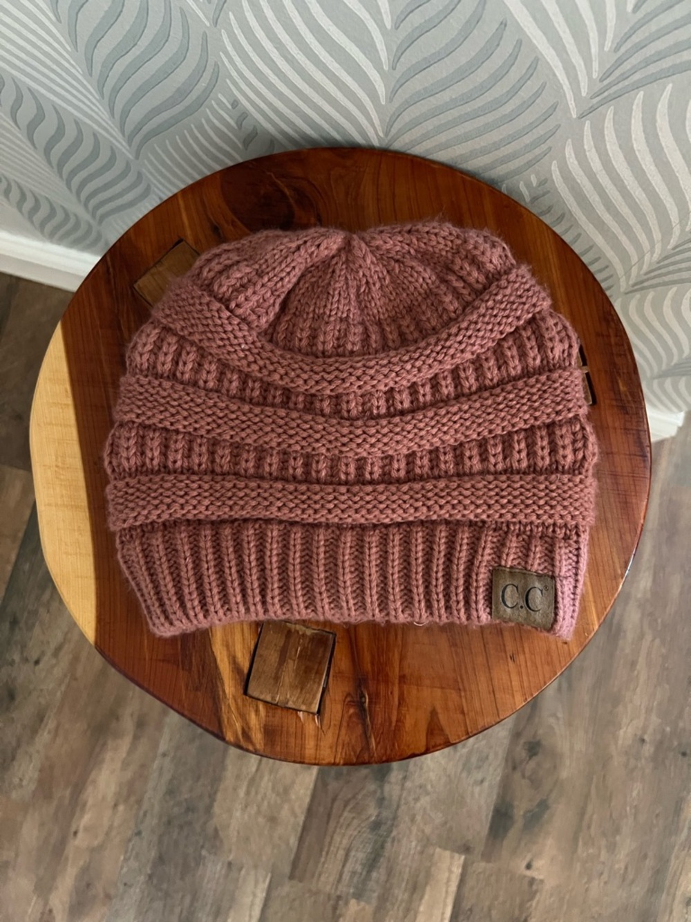 C.C Dusty Rose Knit Slouch Beanie